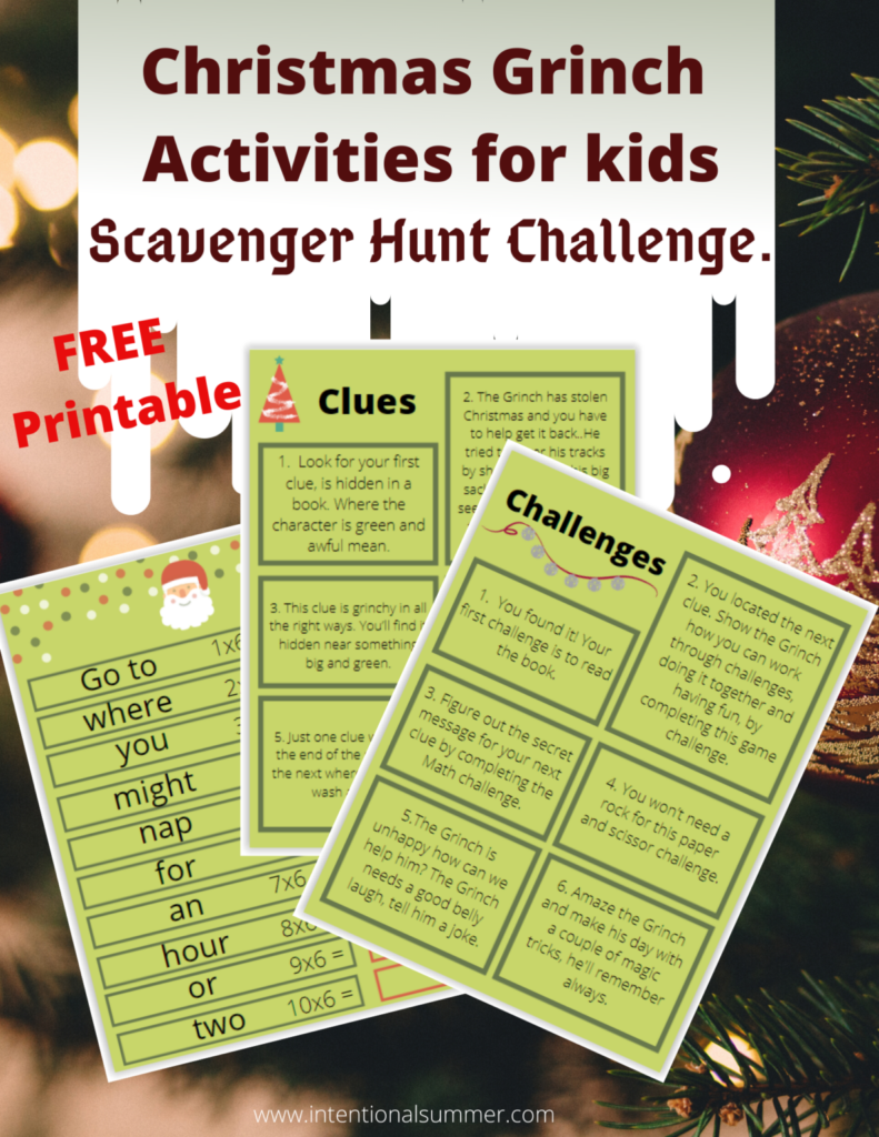 Grinch Christmas Scavenger Hunt Activity For Kids To Keep Them Busy 