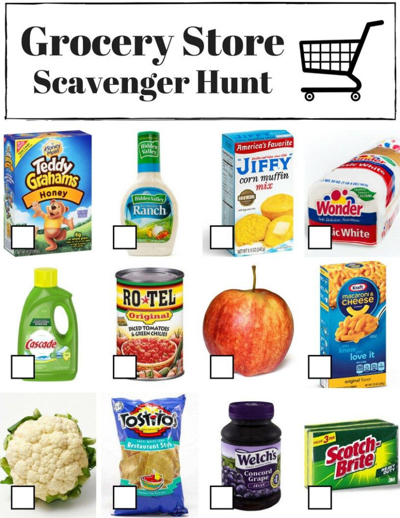 Grocery Store Scavenger Hunt Worksheet Printable Word Searches