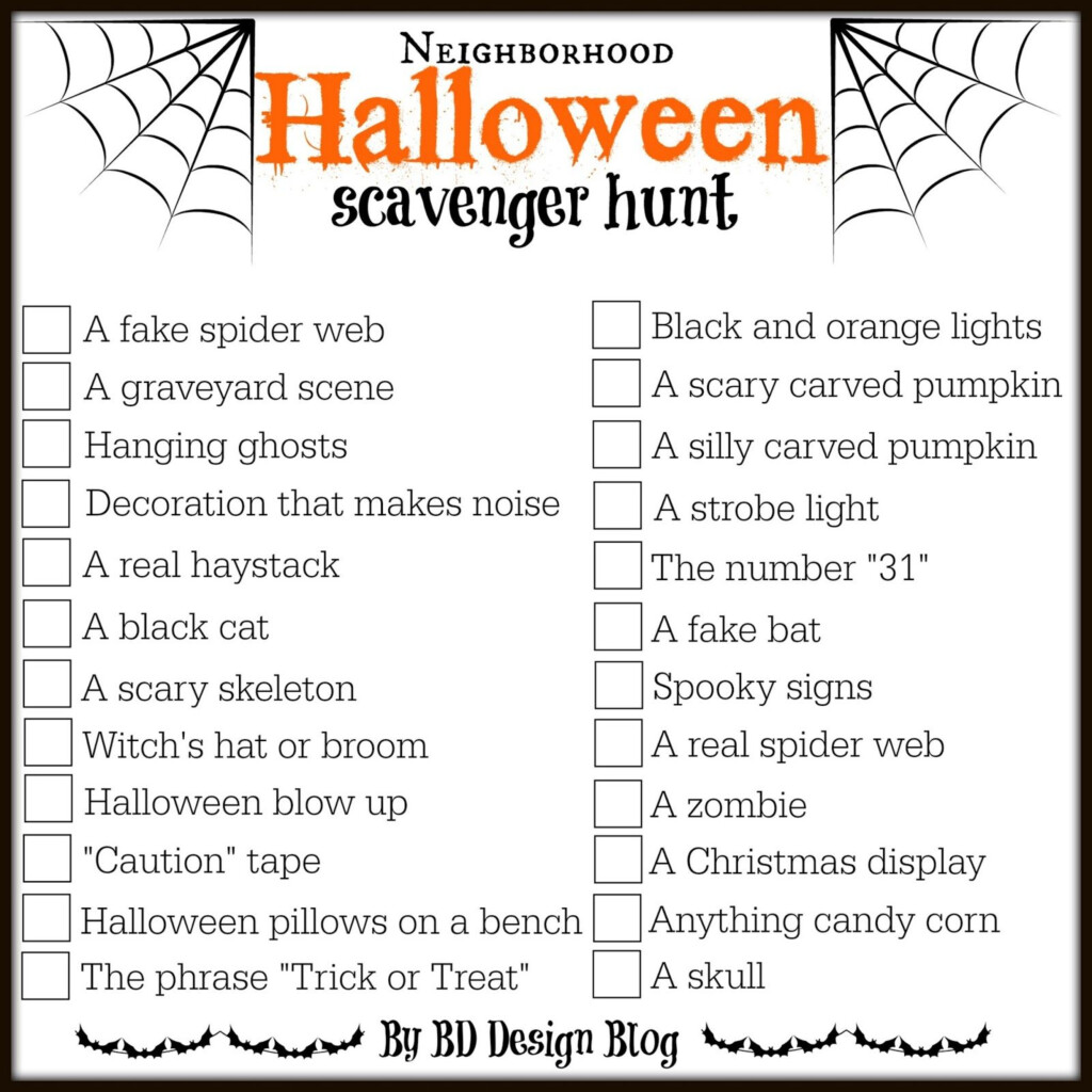 Halloween Scavenger Hunt Free Printables