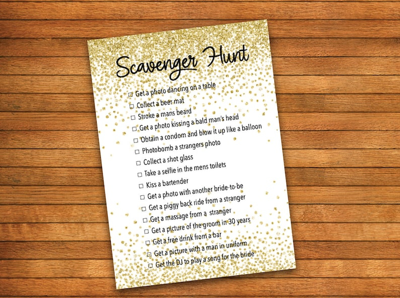 Hen Party Game Scavenger Hunt Printable PDF Print At Etsy