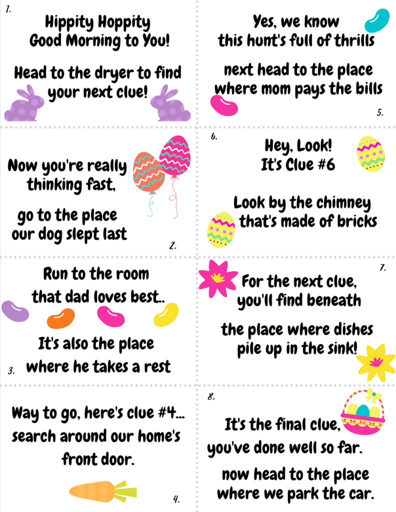 How To Create An Easter Egg Scavenger Hunt With Free Printable Clues 