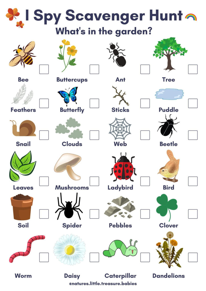 I Spy Scavenger Hunt PDF Downloadable Activity Sheet What s In The 