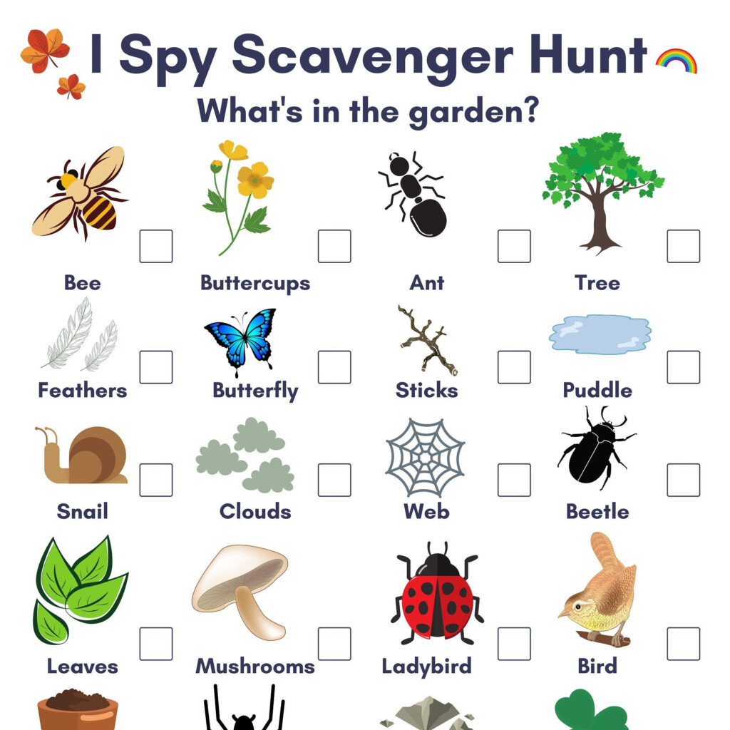 I Spy Scavenger Hunt PDF Downloadable Activity Sheet What s In The 