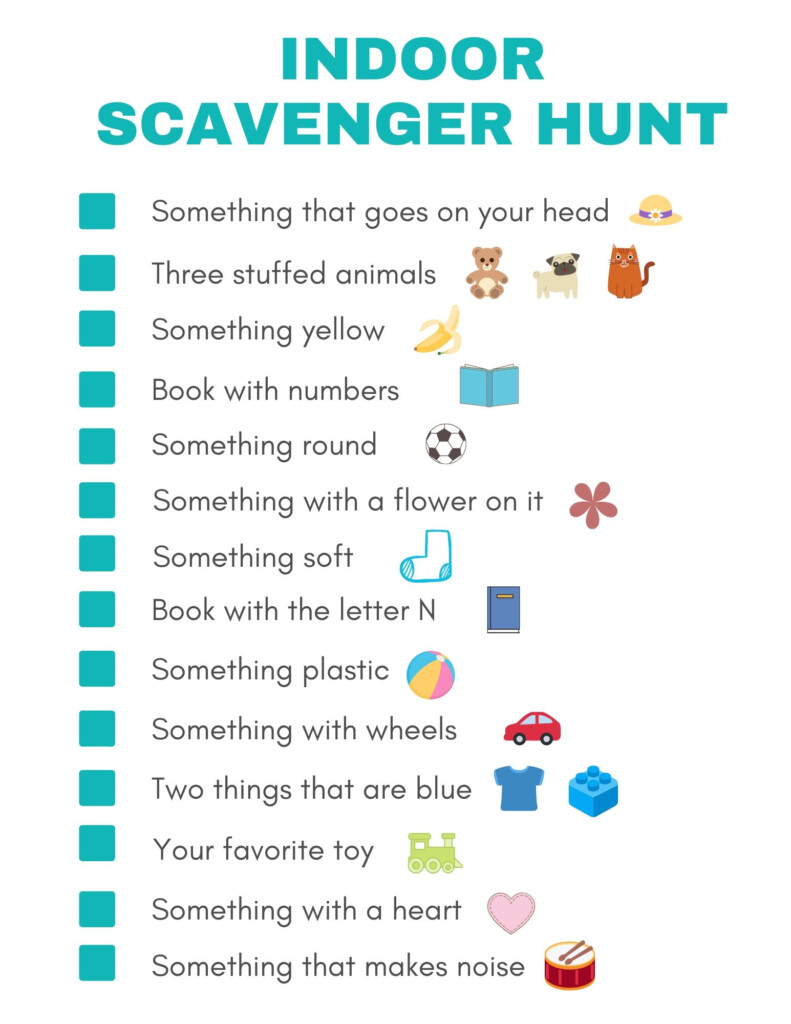 Indoor Scavenger Hunt Clues