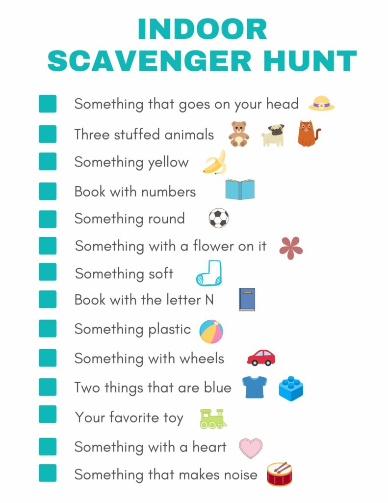 Indoor Scavenger Hunt For Kids Free Printable Artofit