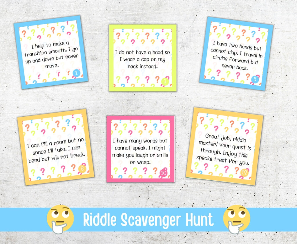 Kids Riddle Scavenger Hunt Printable For Instant Download Etsy