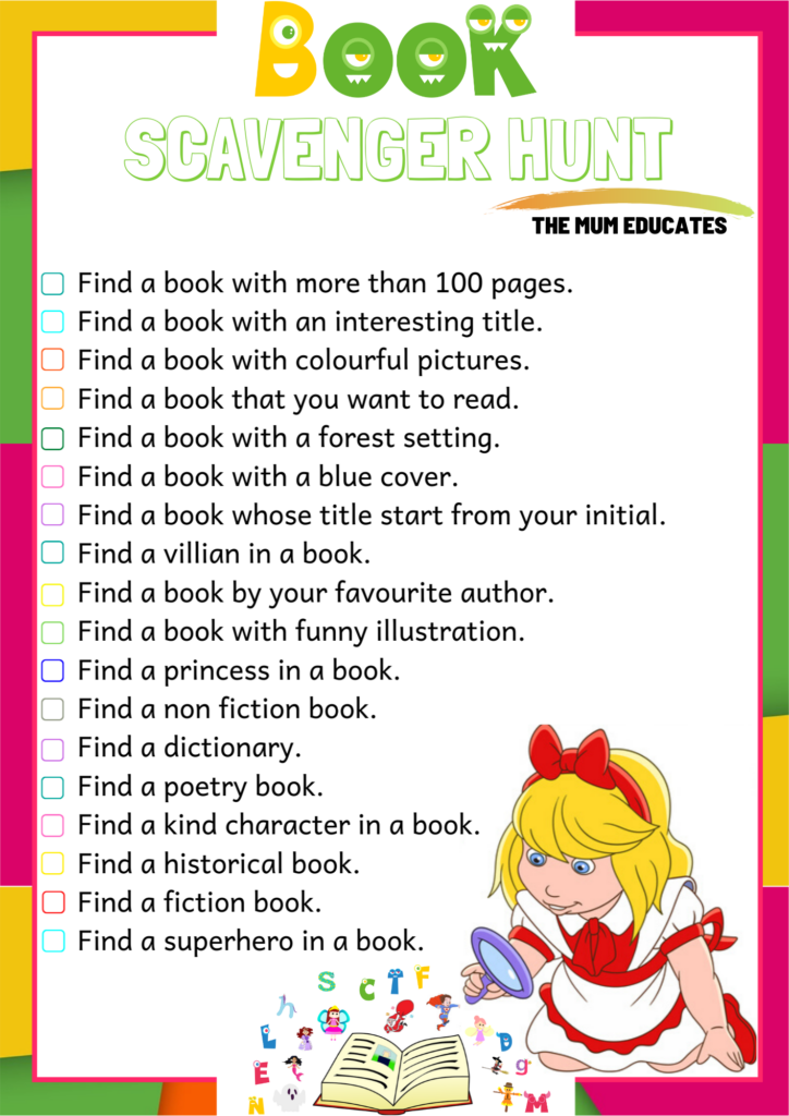 Library Scavenger Hunt For Kids Free Printable Artofit