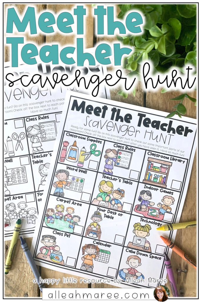 Meet The Teacher Night And Open House Scavenger Hunt Editable Meet 