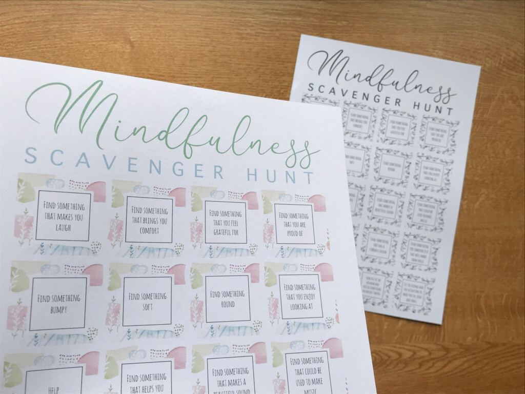 Mindfulness Scavenger Hunt Printable DIGITAL DOWNLOAD 4 PDF Files Make 