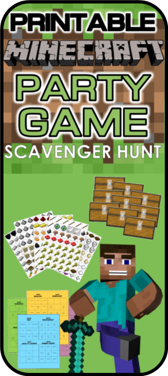 Minecraft Party Game Printable Scavenger Hunt 