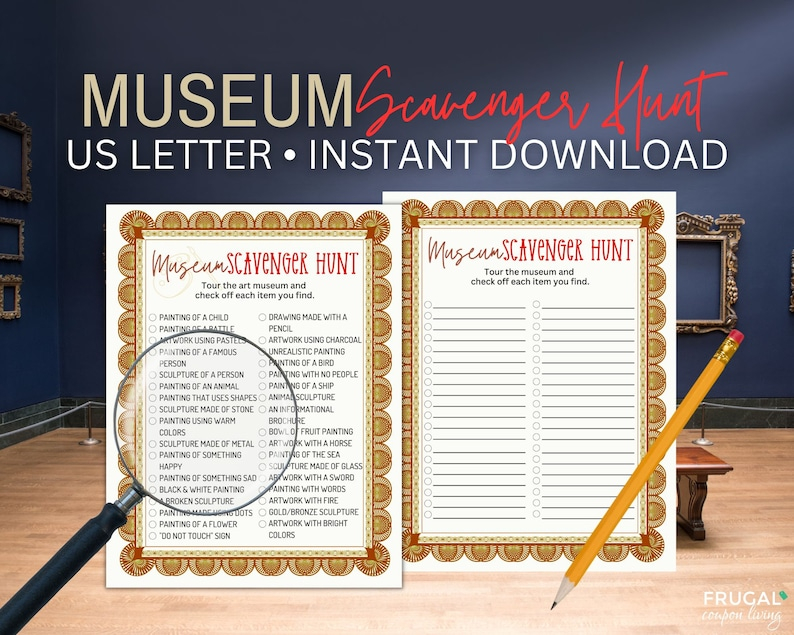 Museum Scavenger Hunt Printable Fun Art Museum Scavenger Etsy