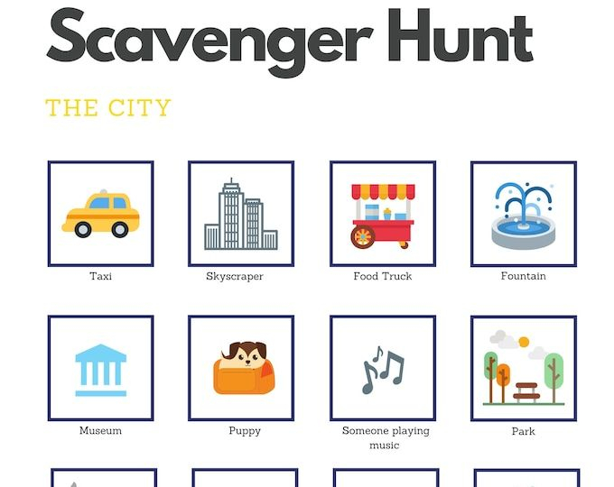 Musical Chairs Scavenger Hunt Printable Party Game Etsy