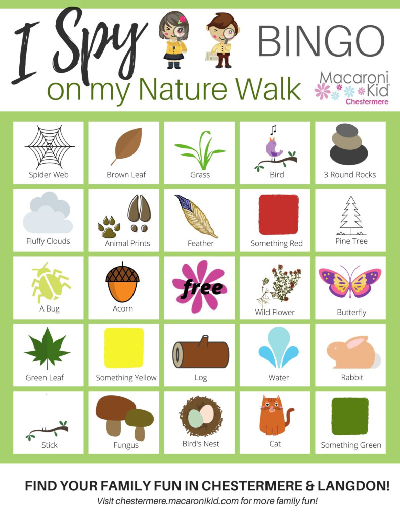 Nature Scavenger Hunt Bingo Printable Neuroupf