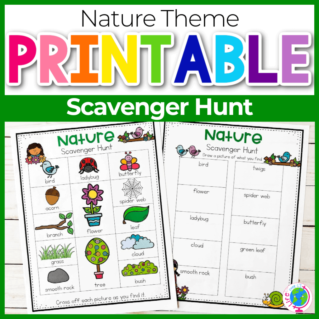 Nature Scavenger Hunt For Kids Free Printable