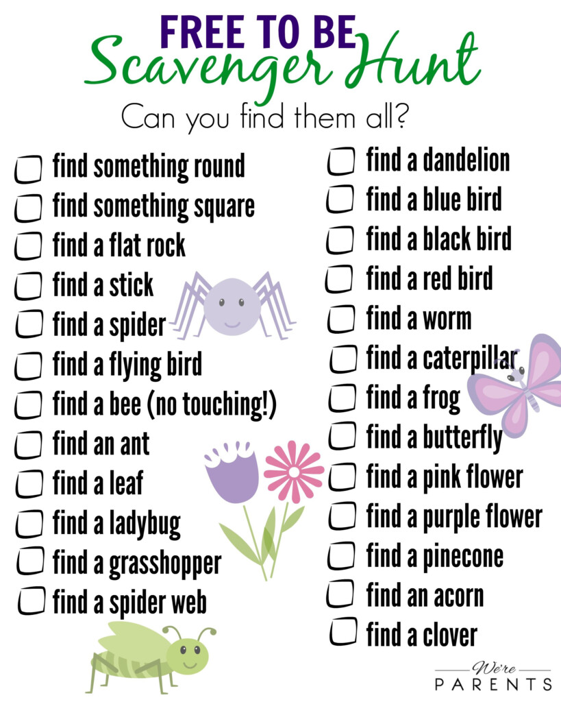 Nature Scavenger Hunt Printable List