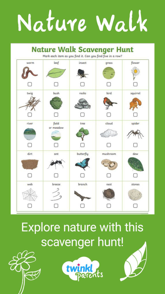 Nature Walk Scavenger Hunt Free Printable