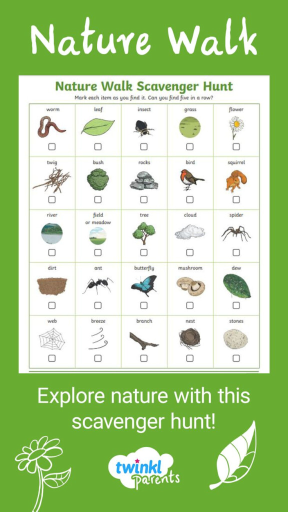 Nature Walk Scavenger Hunt Printable