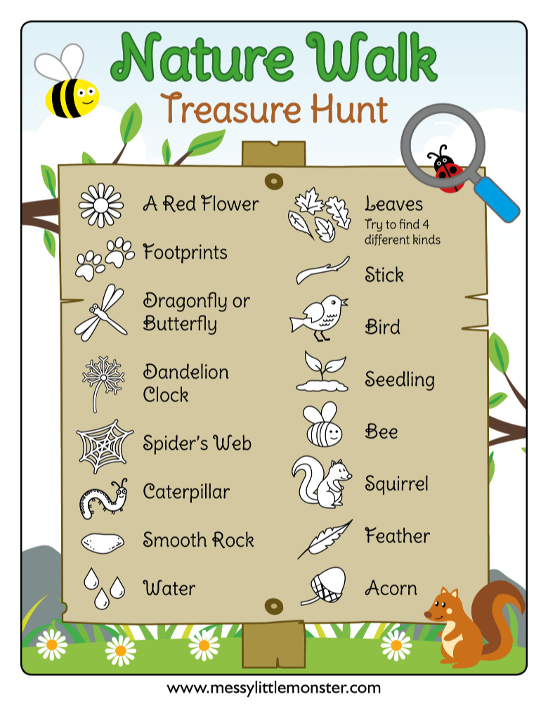 Nature Walk Scavenger Hunt Printable