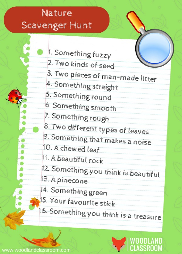 Nature Walk Scavenger Hunt Printable