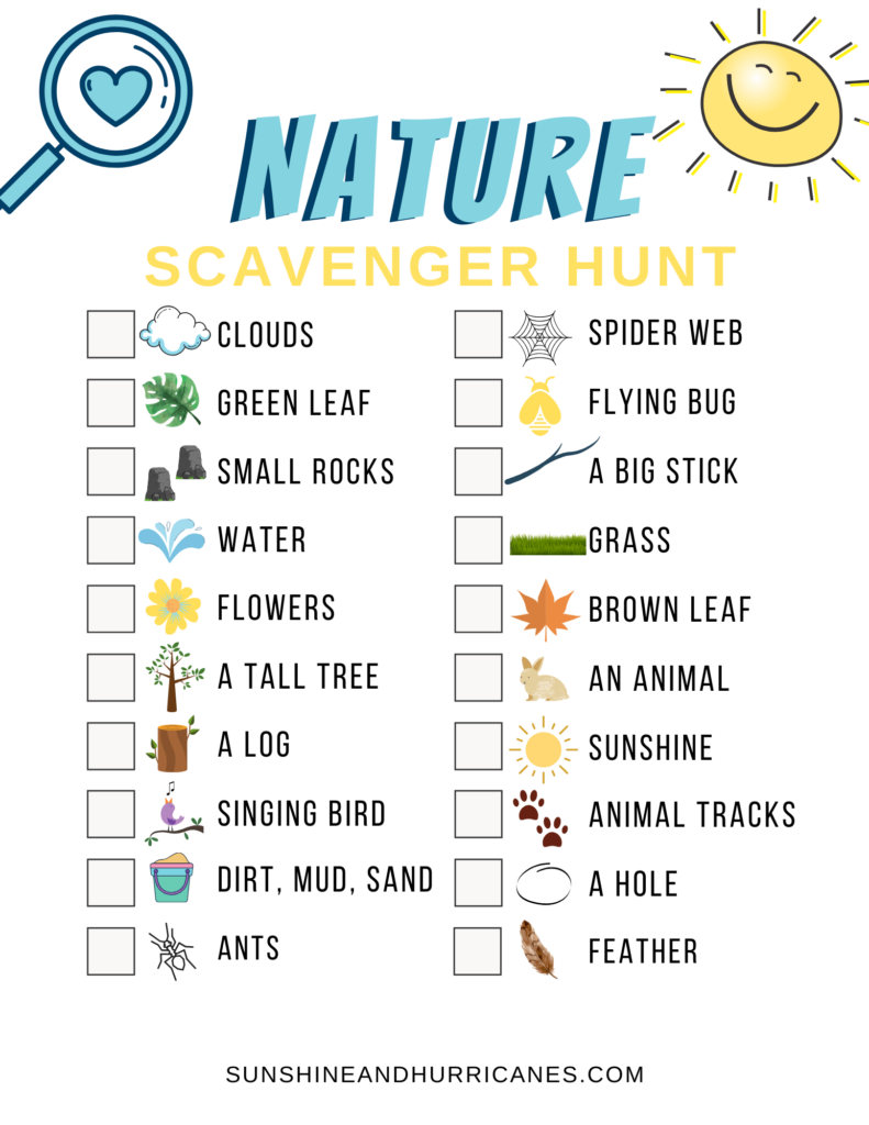 Outdoor Scavenger Hunt For Kids Printable