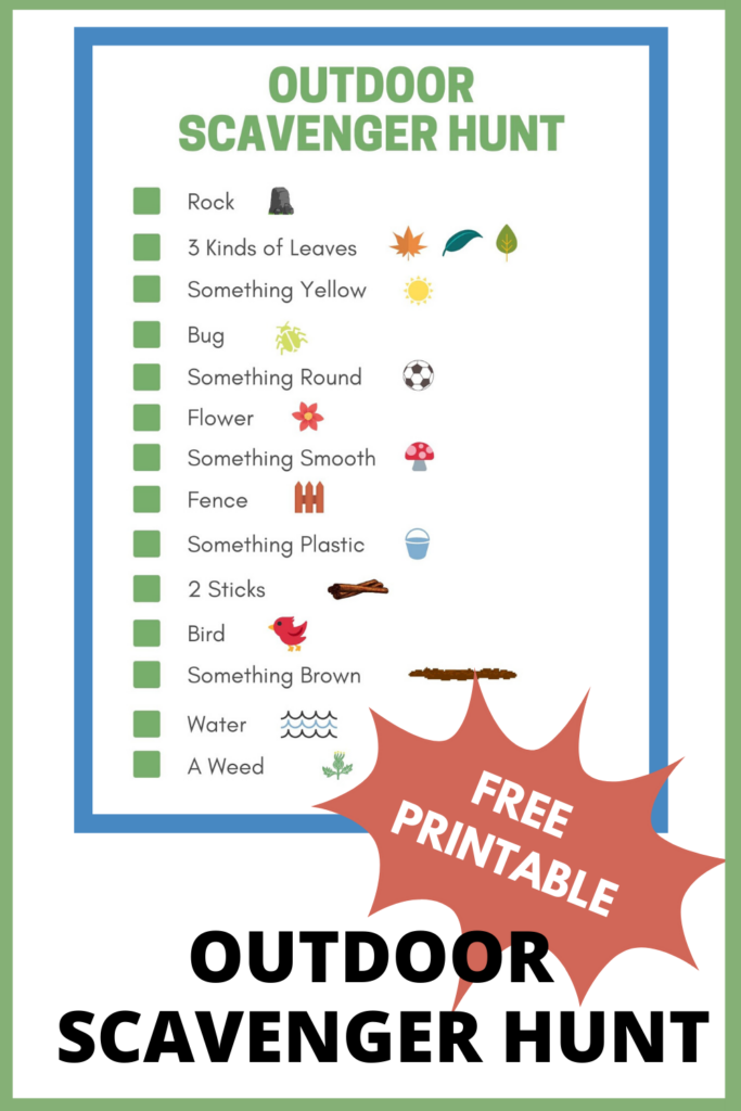 Outdoor Scavenger Hunt Printable