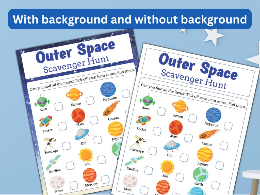 Outer Space Scavenger Hunt Printable Space Treasure Hunt For Kids 