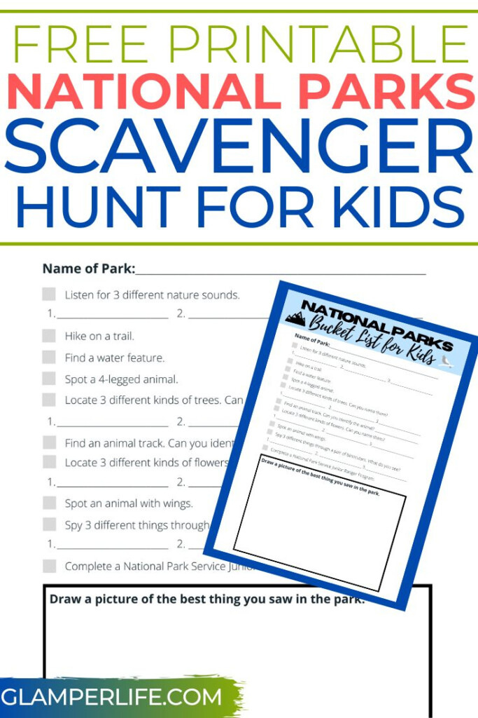 Park Scavenger Hunt Free Printable