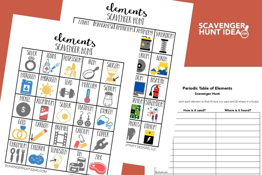 Periodic Table Scavenger Hunt FREE Printable With 3 Levels Of 