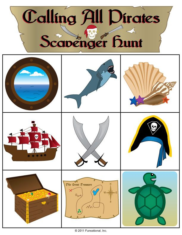 Pirate Scavenger Hunt Free Printable Printable Word Searches