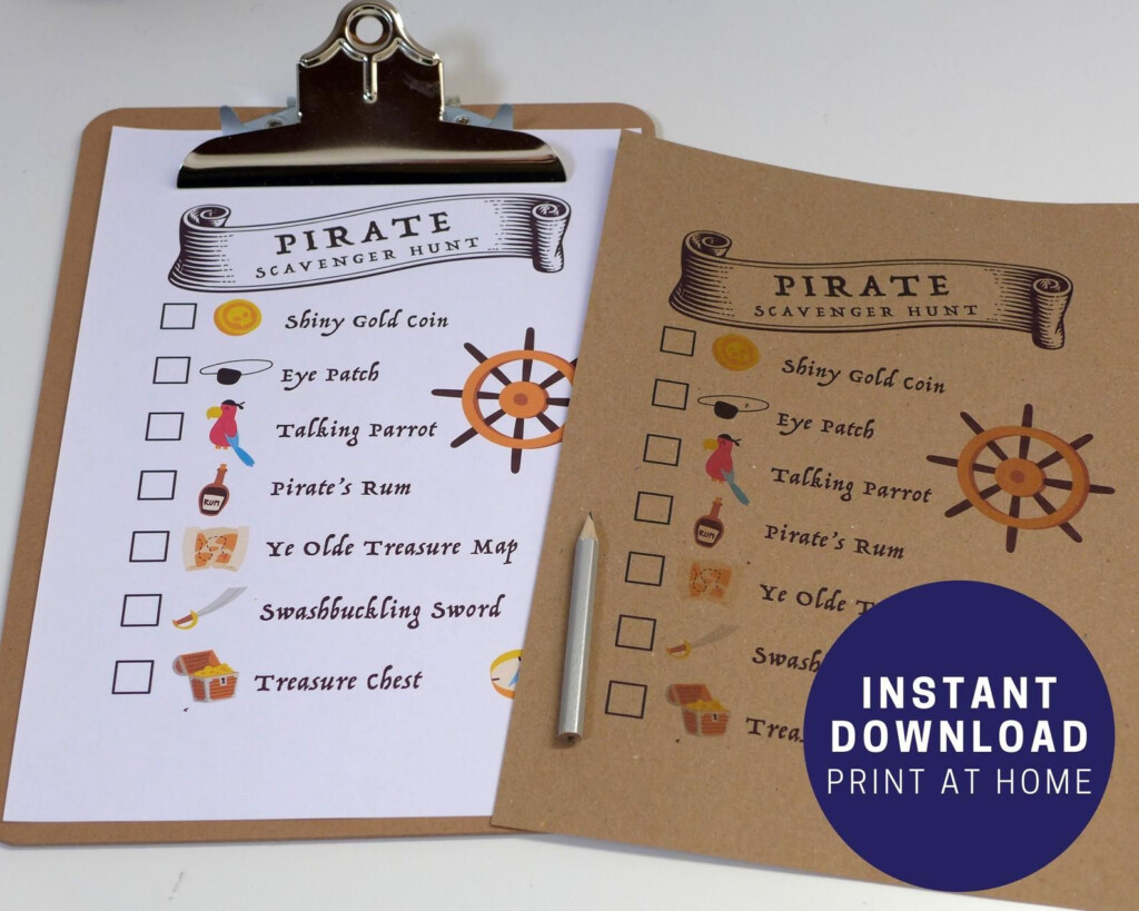 Pirate Scavenger Hunt Printable Pirate Party Game Activity Etsy 