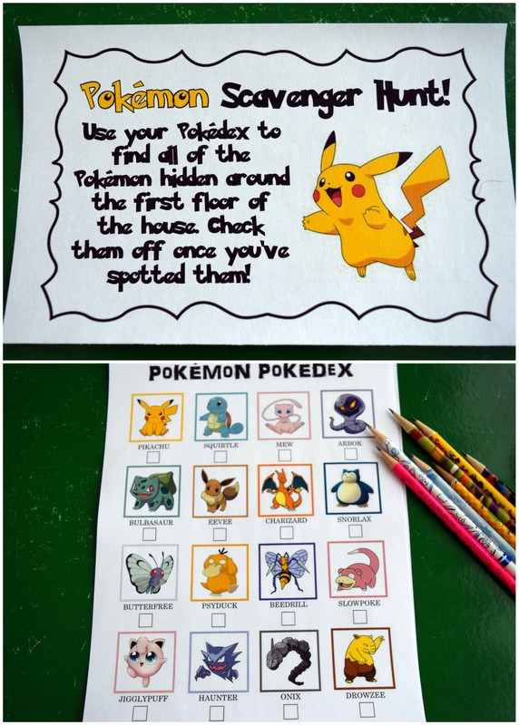 Pokemon Scavenger Hunt Printable