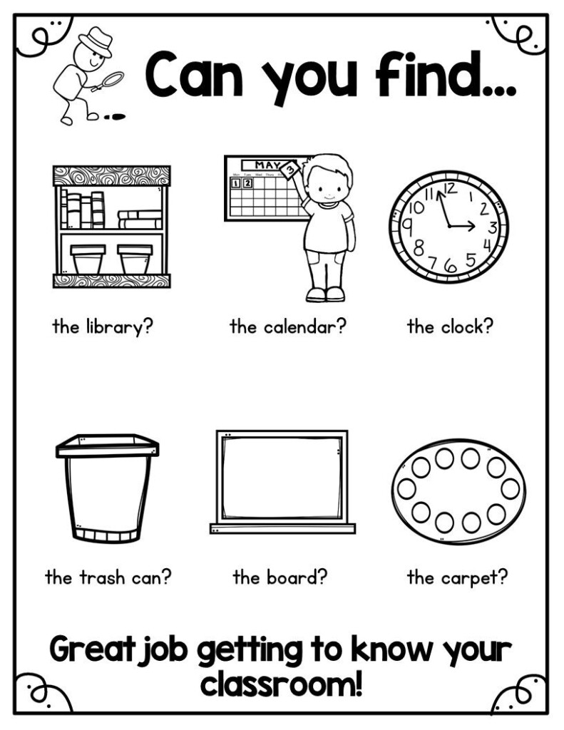 Preschool Classroom Scavenger Hunt Preschool Classroom IDEA