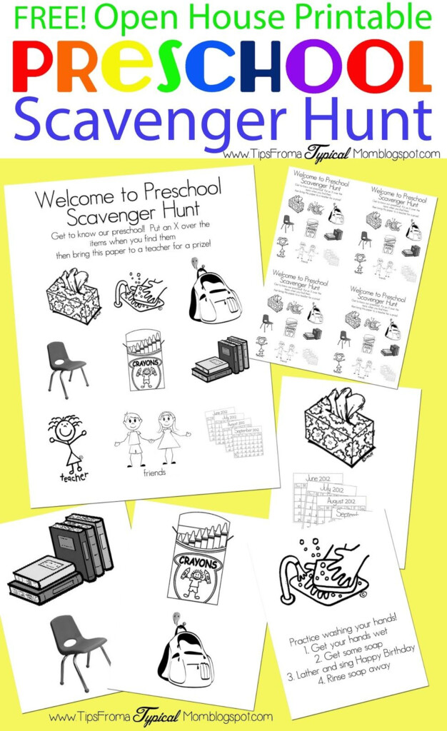 Preschool Open House FREE Printable Scavenger Hunt Tips From A 