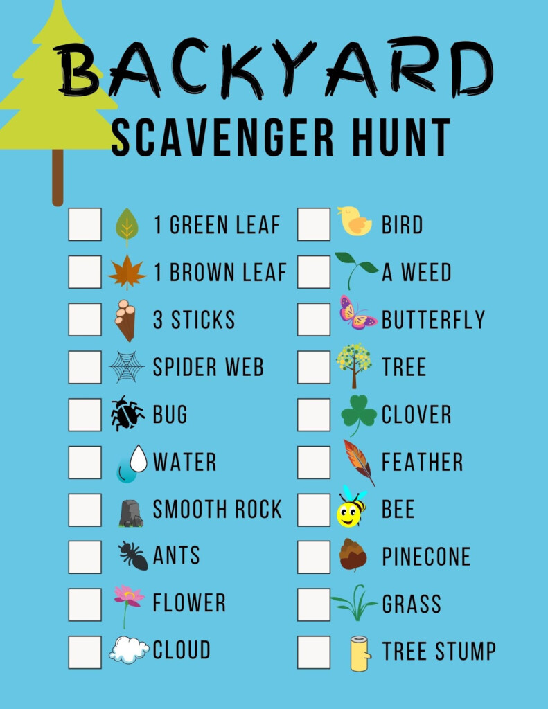 Printable Backyard Scavenger Hunt