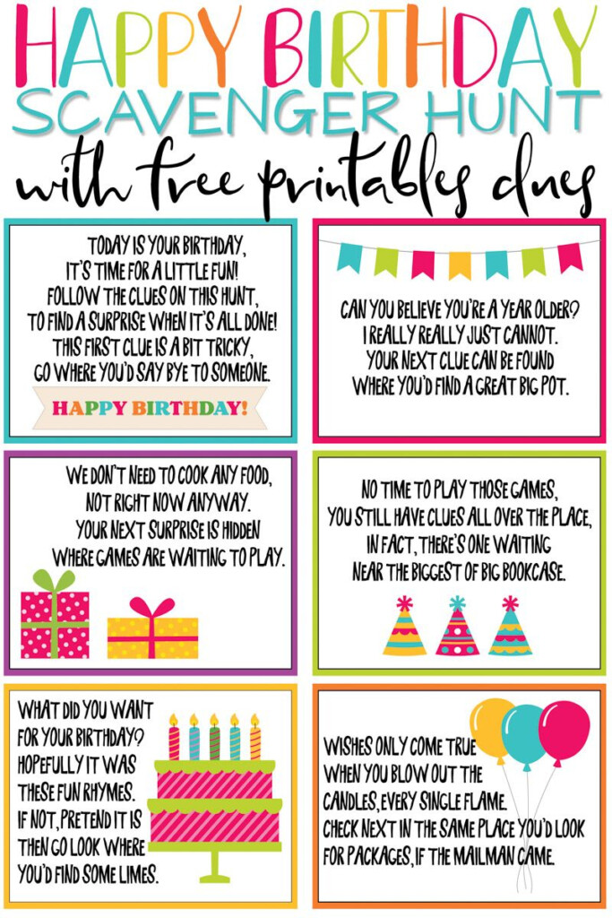 Printable Birthday Scavenger Hunt Printable Kids Entertainment