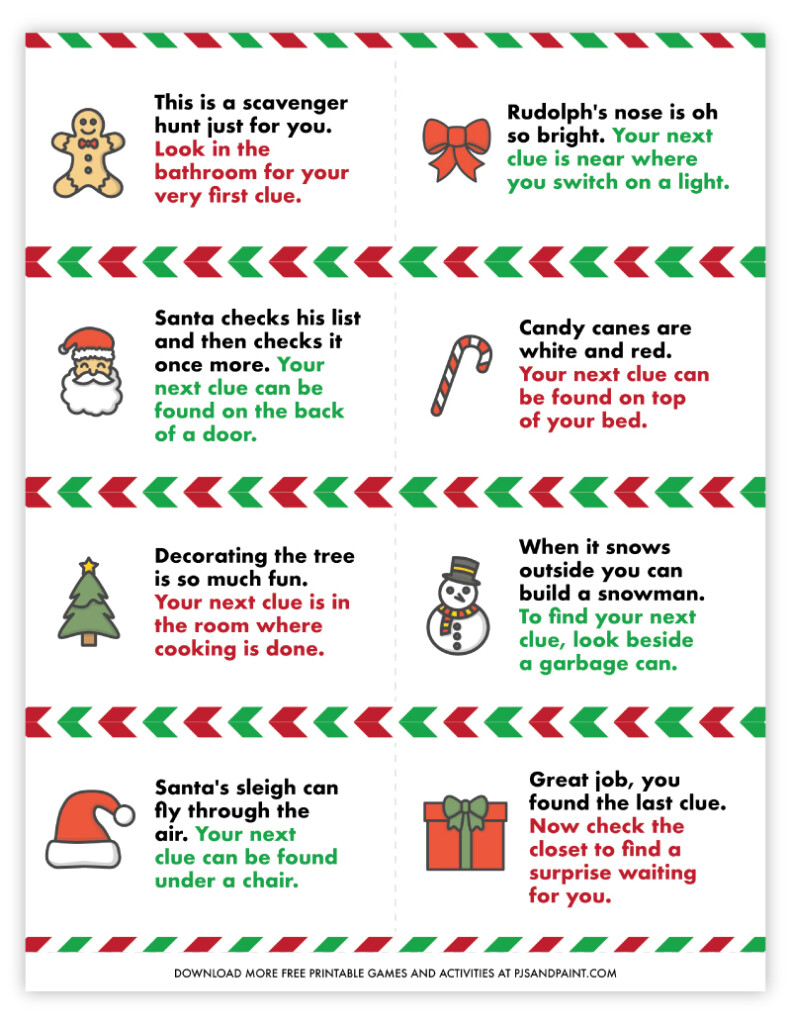 Printable Christmas Scavenger Hunt