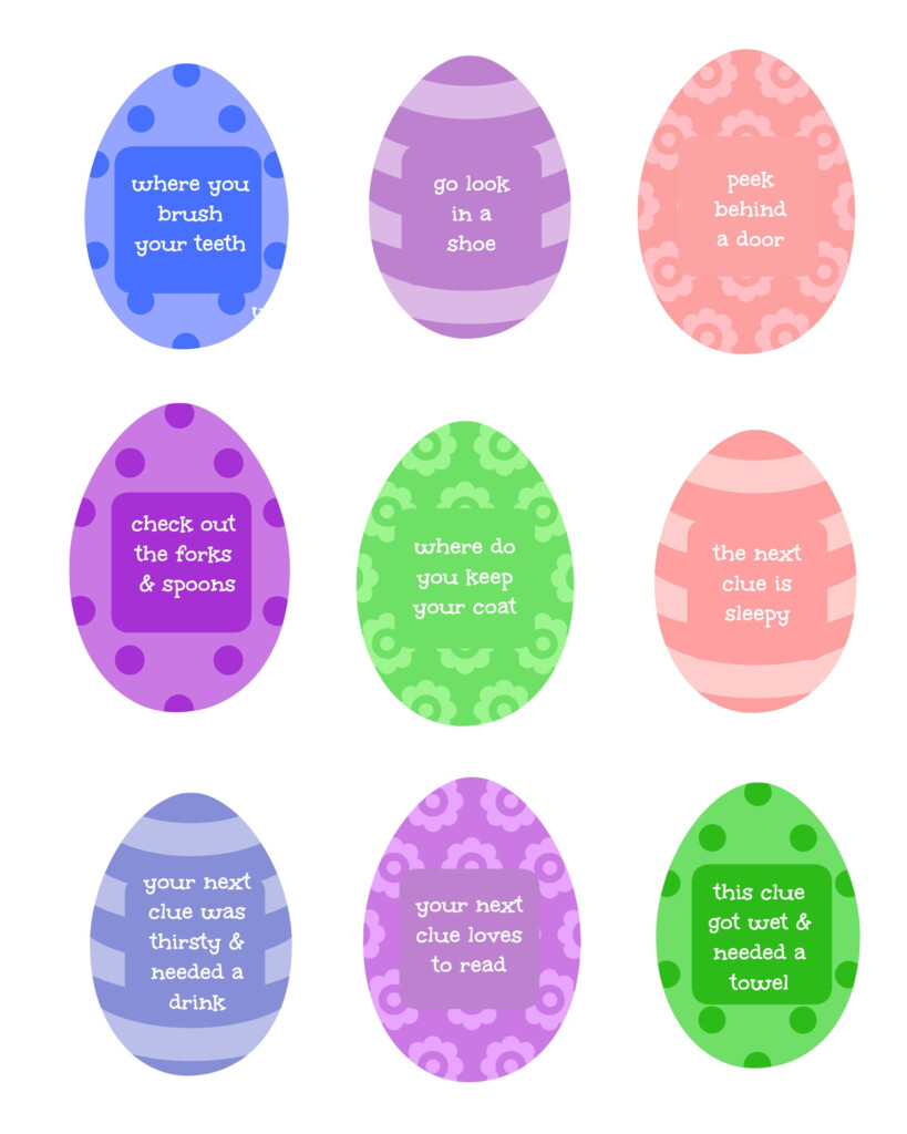 Printable Easter Egg Scavenger Hunt