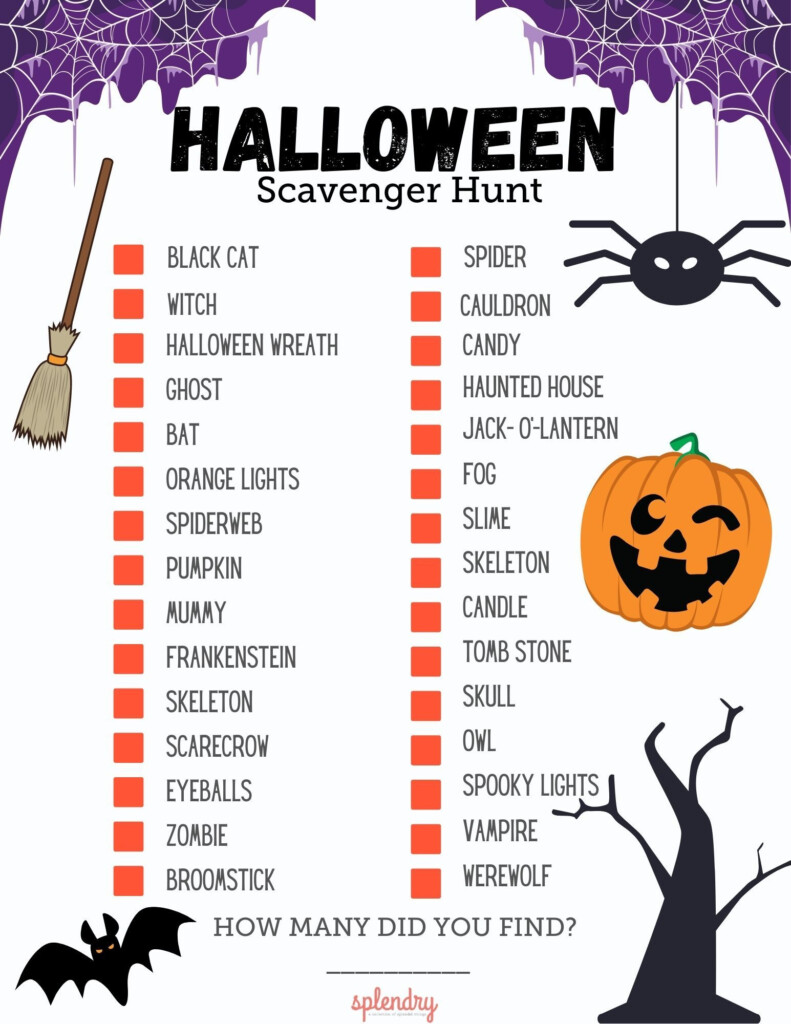 Printable Halloween Scavenger Hunt