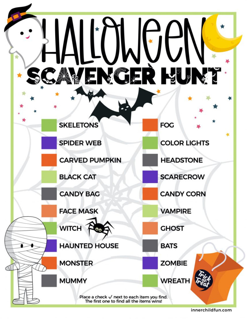 Printable Halloween Scavenger Hunt Inner Child Fun