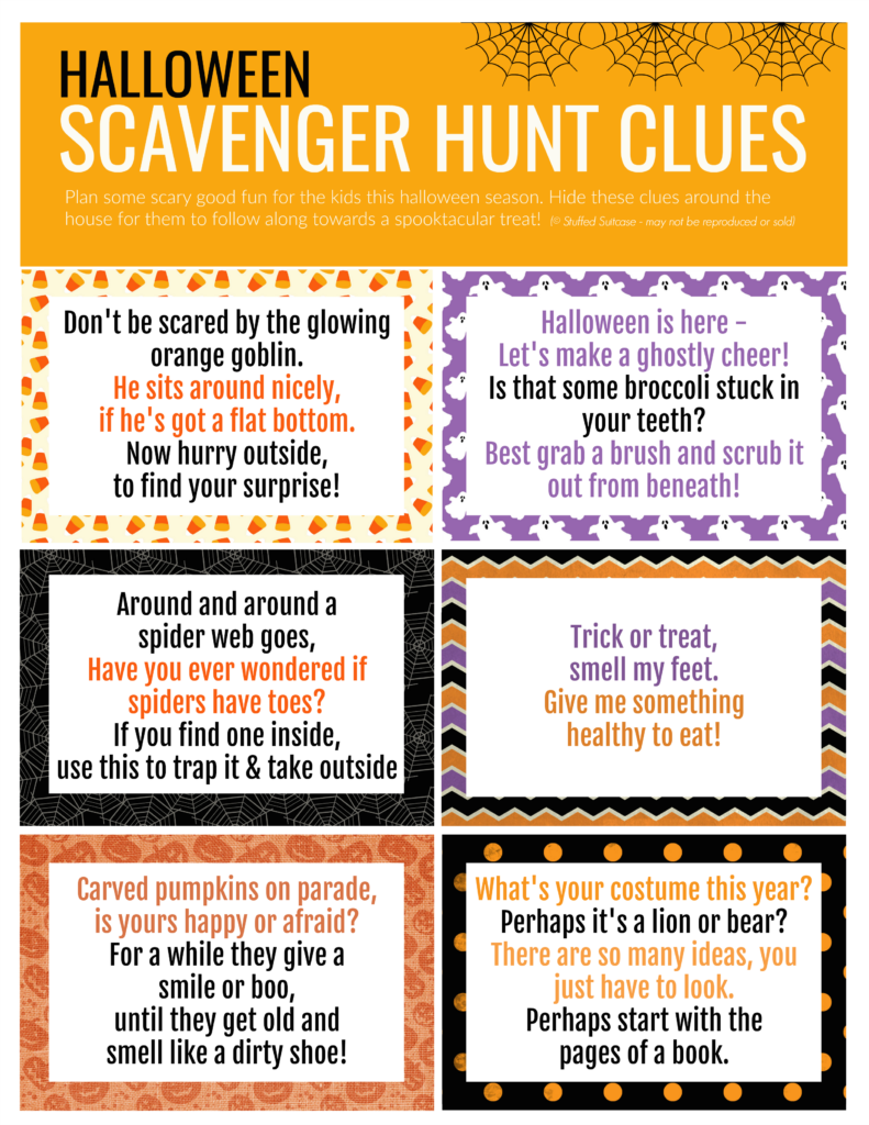 Printable Indoor Scavenger Hunt Clues