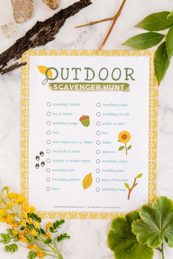 Printable Outdoor Scavenger Hunt