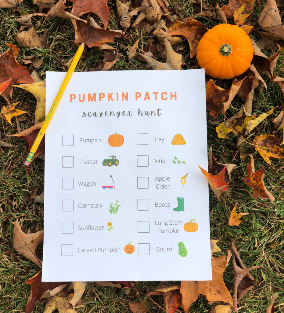 Printable Pumpkin Patch Scavenger Hunt Sheet Pumpkin Patch Checklist 