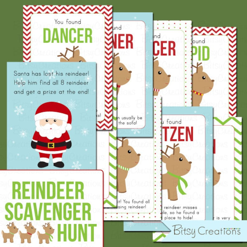 Printable Reindeer Scavenger Hunt PDF Instant Download Etsy