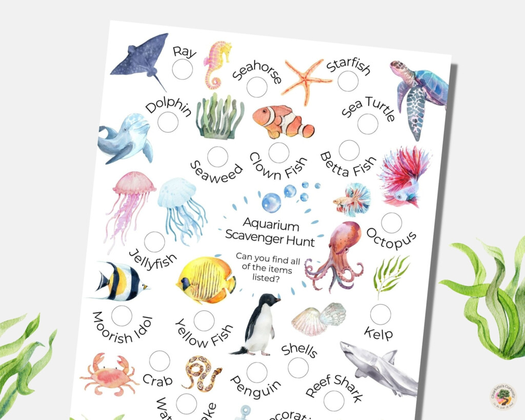 Printable Scavenger Hunt Aquarium Scavenger Hunt Under The Sea Party 