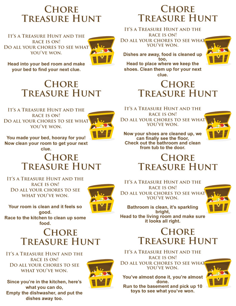 Printable Scavenger Hunt Clues