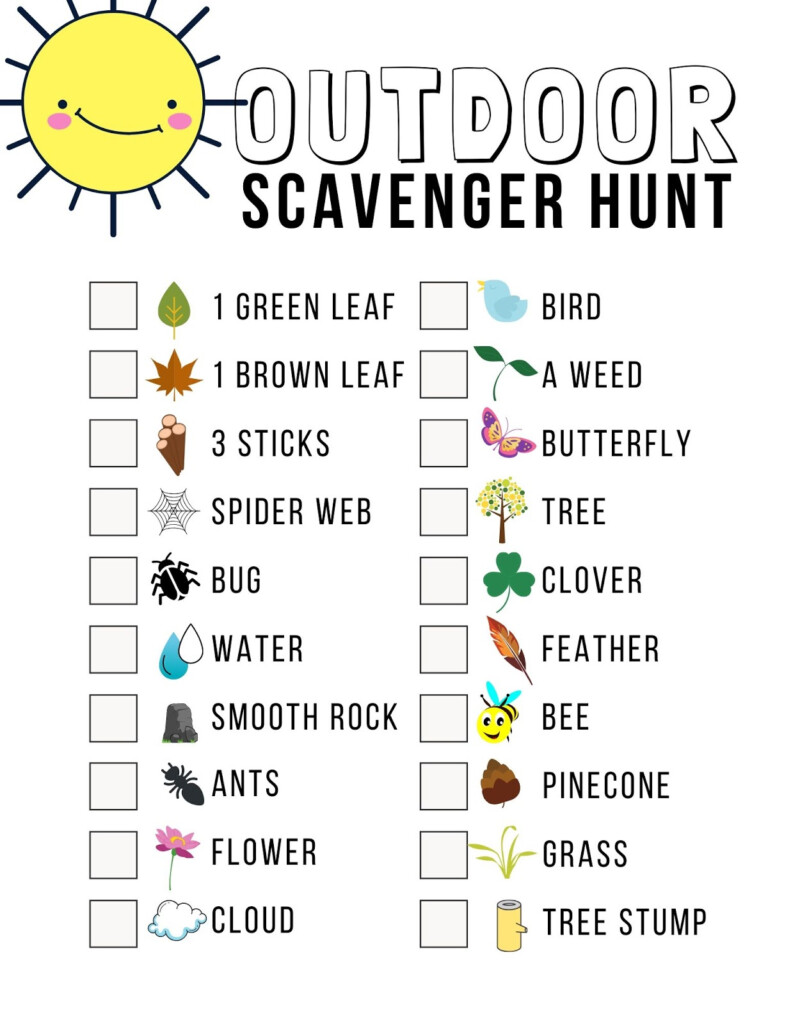 Printable Scavenger Hunt Ideas