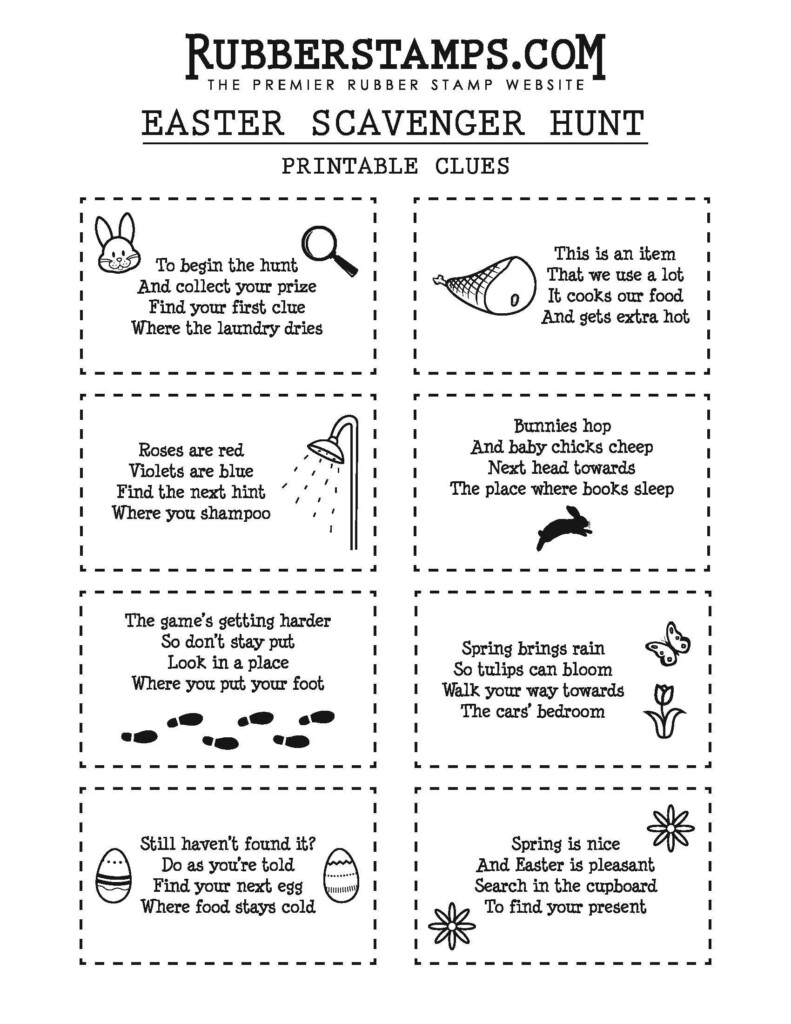 Printable Scavenger Hunt Riddles