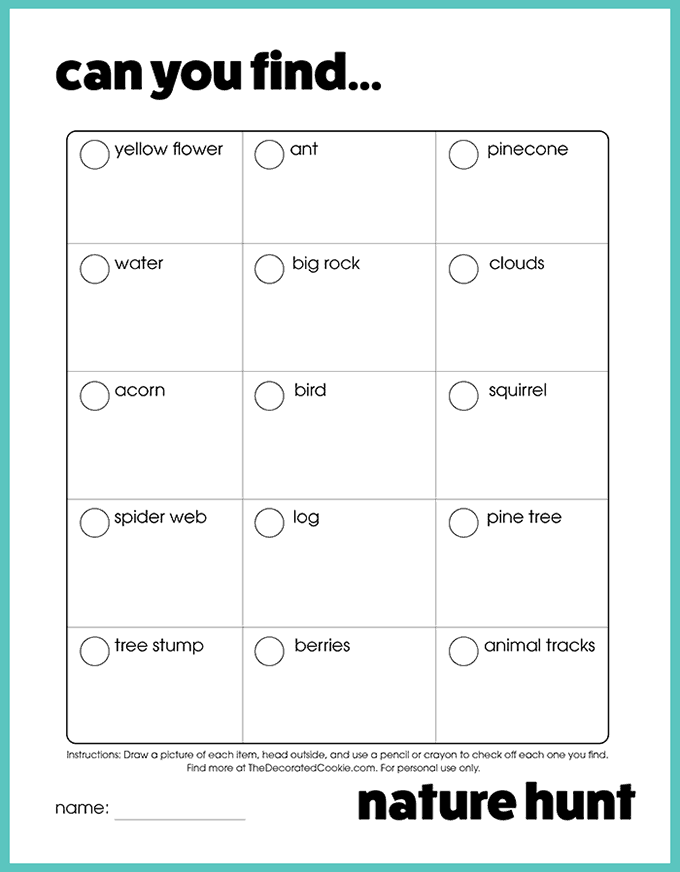 Printable Scavenger Hunt Template Printable Templates