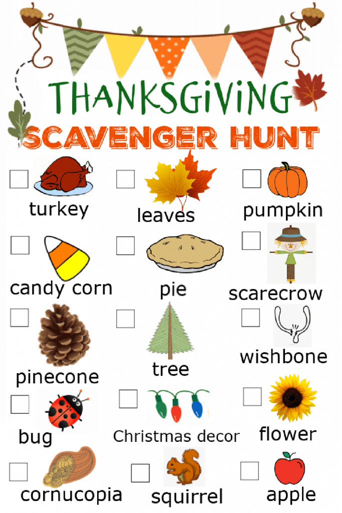 Printable Thanksgiving Scavenger Hunt