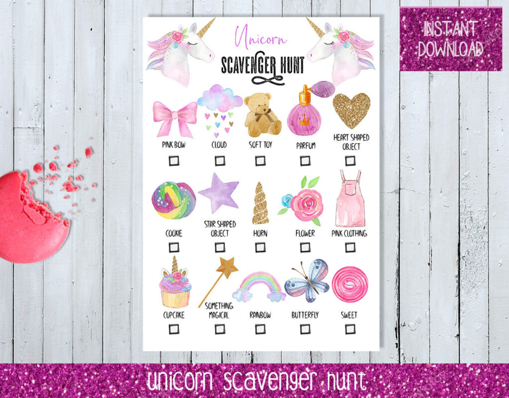 Printable Unicorn Scavenger Hunt For Kids Printable Unicorn Etsy